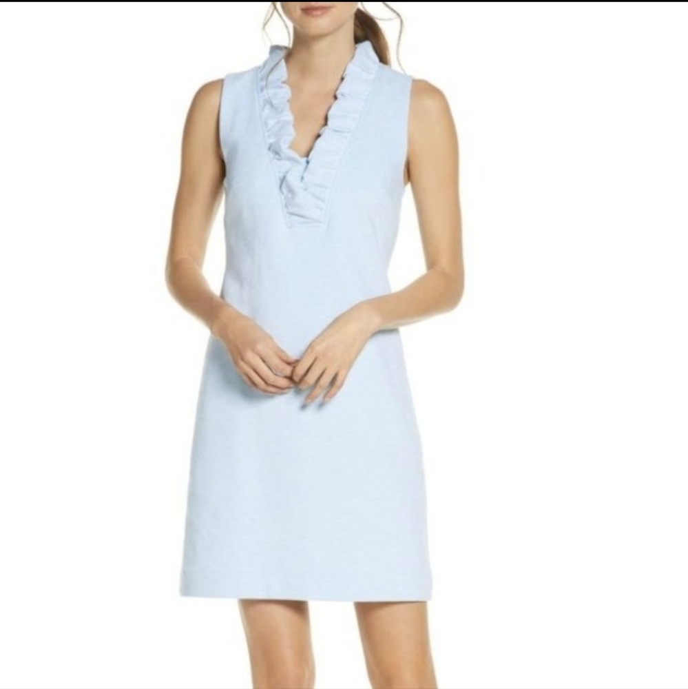 Lily Pulitzer Tisbury Shift Dress Succulent Blue Lucky Catch Stripe - Small